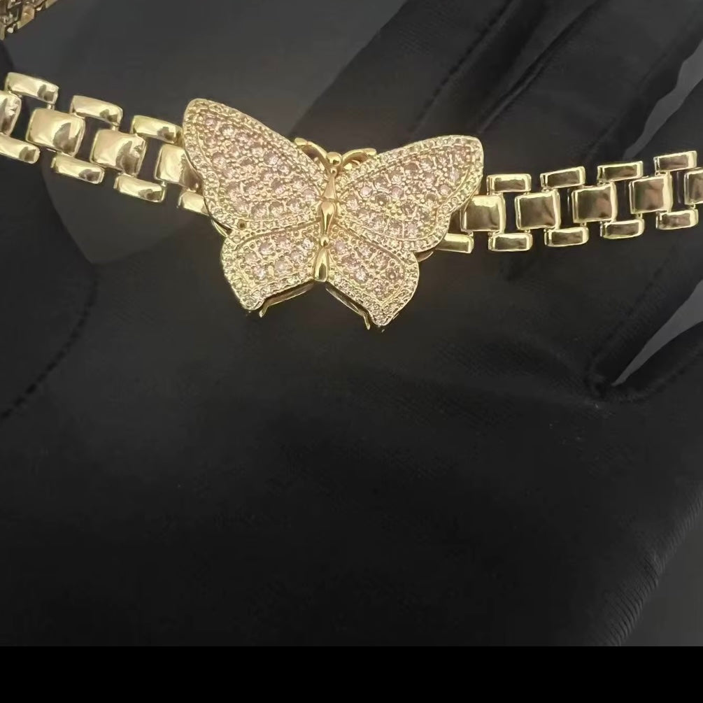 18K Gold Butterfly Necklace